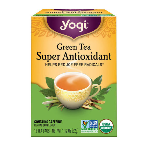 Yogi Green Tea Super Antioxidant Herbal Supplement Tea Bags - 16 Ea